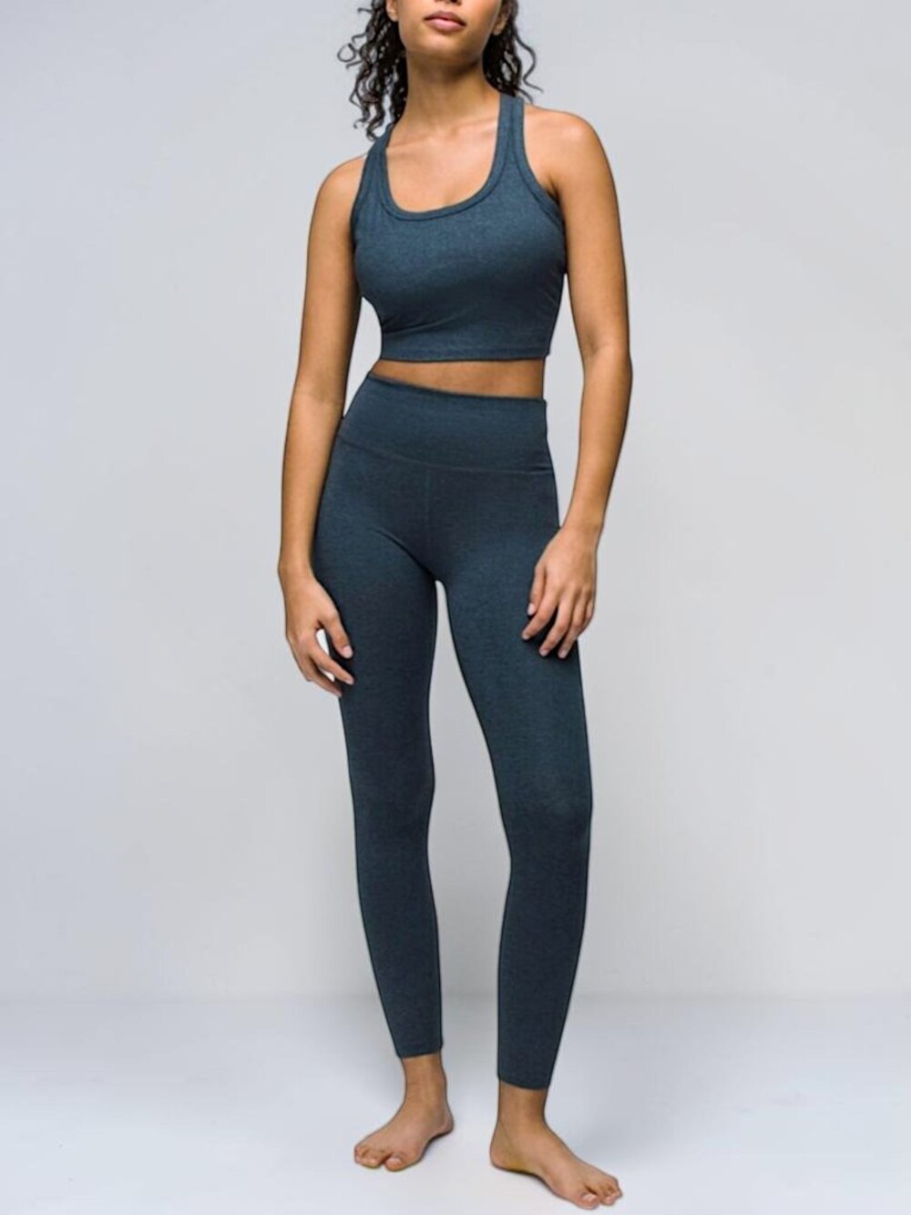 Prana gym set Heavana racerback tank & high rise leggings in stormy night teal M